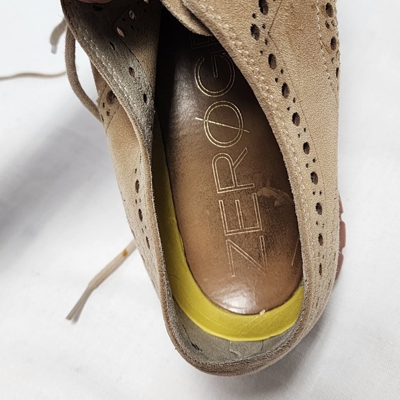 Cole Haan Zerogrand Mushroom Suede Wingtip Shoes Oxford Soft QUALITY mens 9.5 - Picture 9 of 16